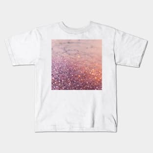 Intense sparkling rose gold marble Kids T-Shirt